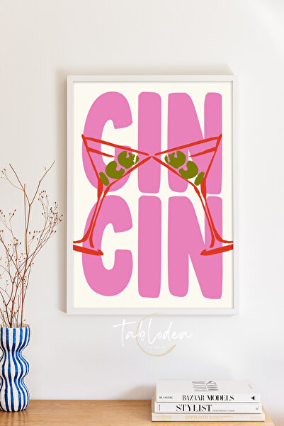 tablodea Ilustrație în stil Pinterest cu pahare de cocktail Martini, tablou î...