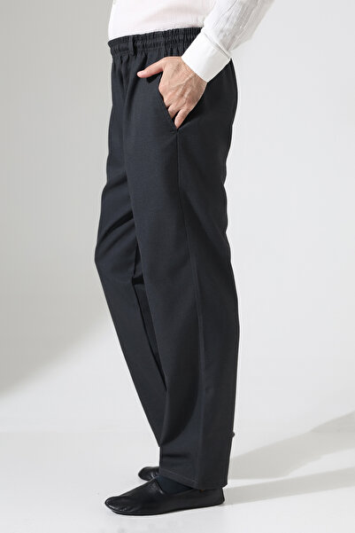 ihvan online Men's Winter Relaxed Fit Elastic Waist Modern Fabric Baggy Trous...