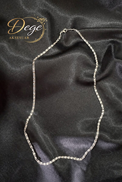 DEGE Erkek kararmaz çelik ince ataç model zincir / 55 cm