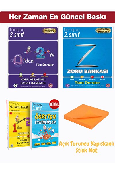 Tonguç Yayınları 2. Sınıf Zoru Bankası + 0'dan 2'ye + 1'den 2'ye - Turuncu Ya...