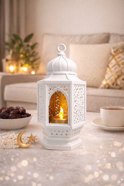 Üçüncü Boyut Baskı Dünyası Ramazan Özel 3D Baskı Dekoratif Fener Mumluk – LED...