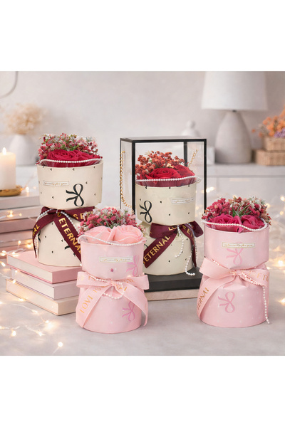 JML1 Artificial Decoration 4/set Bouquet with Scented Soap Roses, 23cm in Tra...