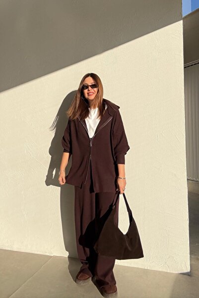 ELVAN TOLON Plum Zippered Knitwear Set