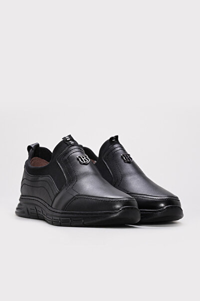 TUGERDİ Black Genuine Leather Rubber Sole Men's Casual Shoes Tg0916111131653