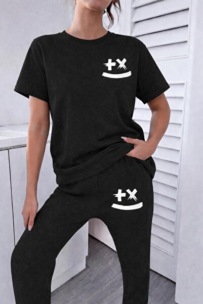 zeag طقم تي شيرت رياضي للسيدات من ARTI ÇARPI EMOJI