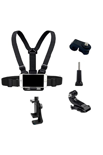 MEGAMUS 5’li Göğüs Bandı Aksiyon Kamera & Telefon Tutucu – 360° Ayarlı GoPro ...