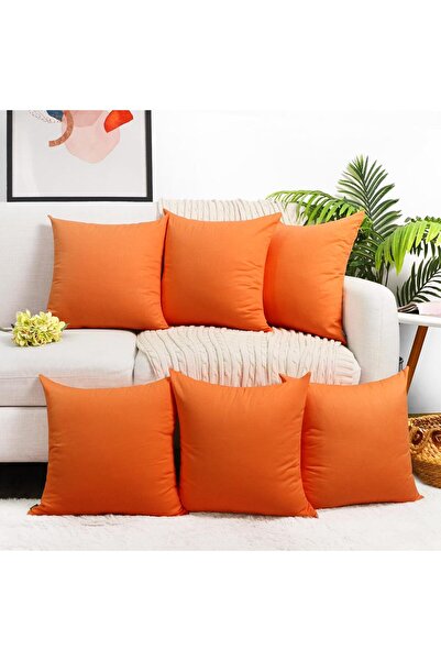 COM LIVING HOUSE Set 2 fete de perna 70x70 cm bumbac ranforce orange