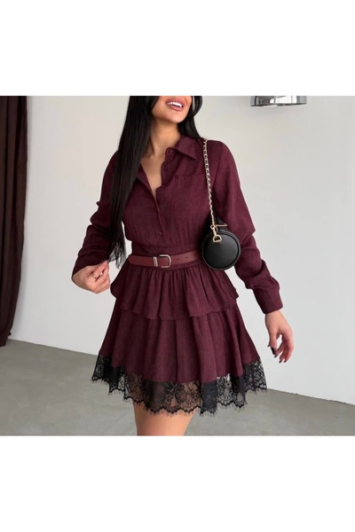 Kedi Fashion Dantel detaylı elbise