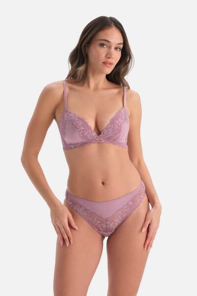 Dagi Chiloți brazilian din dantelă Dusty Rose