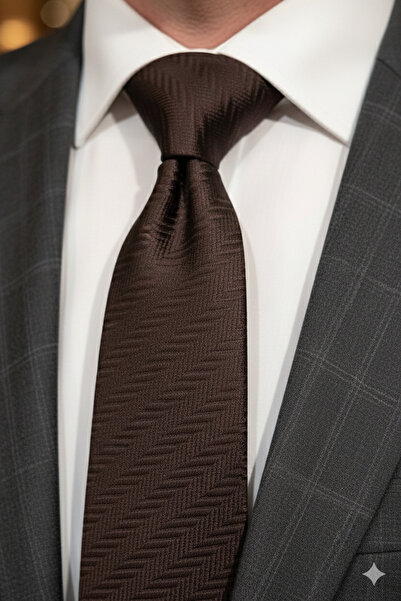 Gutiero Κλασική γραβάτα με μαύρο σχέδιο με μαντήλι