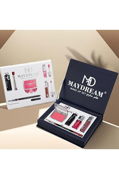 MAYDREAM Lipstick + Lip Gloss + Lip Liner + Powder Blush Set PH-1371A