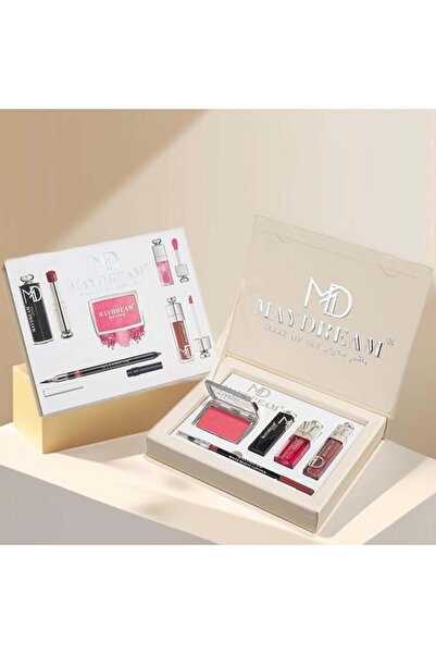 MAYDREAM Beige set: lipsticks + lip gloss + lip liner + powder blush PH-