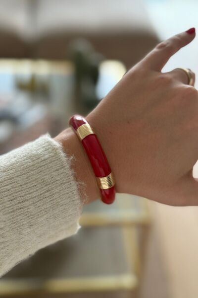 Trendy Butik Red Enamel Bracelet
