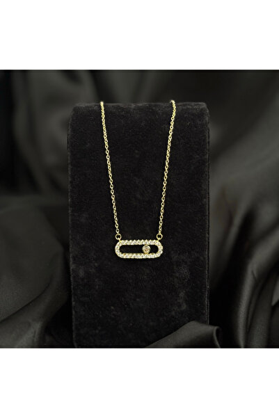 olvera shine 316L Çelik Kararma Yapmaz Messika Gold Kolye / 46+6 cm