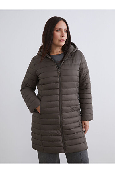 LC Waikiki Brown Hooded Quilted Women's Puffer Jacket