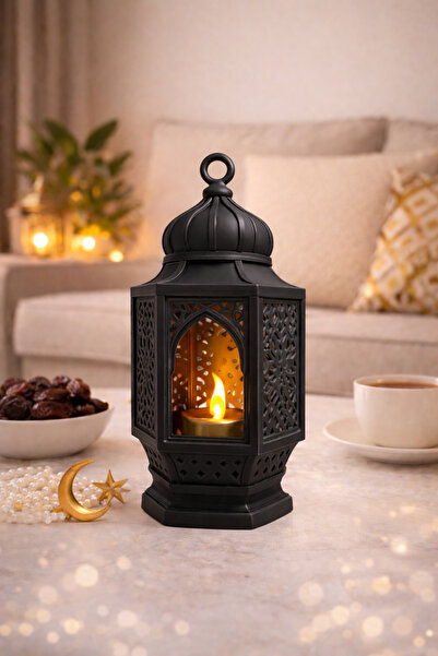 Üçüncü Boyut Baskı Dünyası Ramazan Özel 3D Baskı Dekoratif Fener Mumluk – LED...