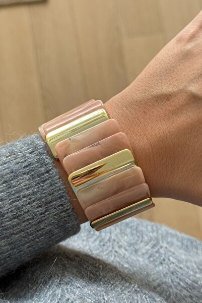 Trendy Butik سوار مرن باللون الوردي البودرة