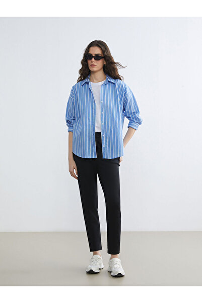 LC Waikiki بنطال رياضي نسائي أسود اللون ذو خصر مطاطي وملمس ناعم