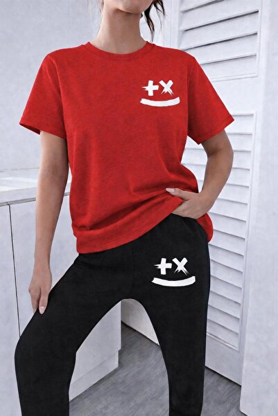 zeag طقم تي شيرت رياضي للسيدات من ARTI ÇARPI EMOJI