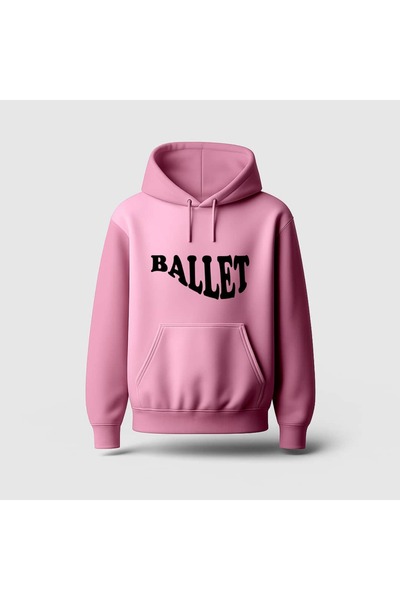 Ada Kostüm Tasarım سويت شيرت بقلنسوة بتصميم باليه مطبوع