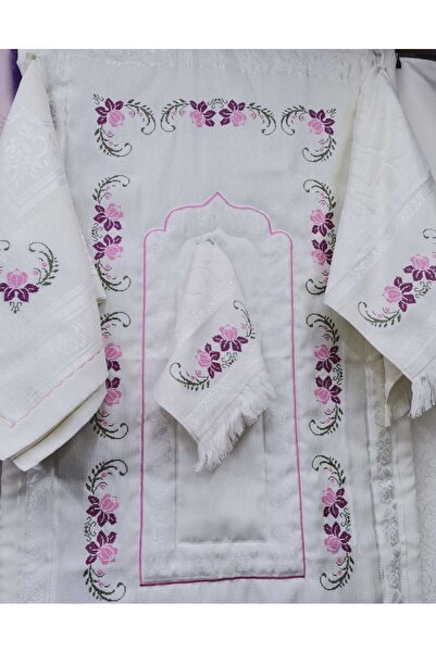 Firdevs moda çeyiz Serra Marka Kanaviçe Seccade Seti