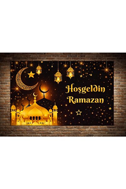 Laviyosa Hoşgeldin Ramazan Temalı Doğum Günü Afişi ArkaFonu 60x100 Vinil Bran...