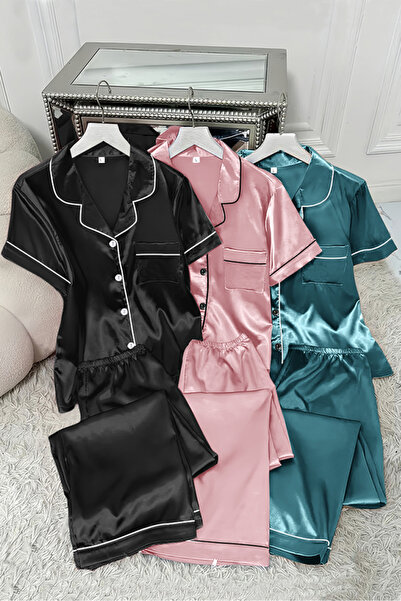 Sweet Dream Women Pajama Sets 6 Piece Short Sleeve Sleepwear Sets with Long P...