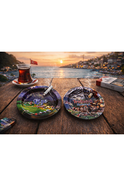 seymenbıçakçılık Souvenir from Rize & Trabzon Set of 2 Decorative Ashtrays | ...