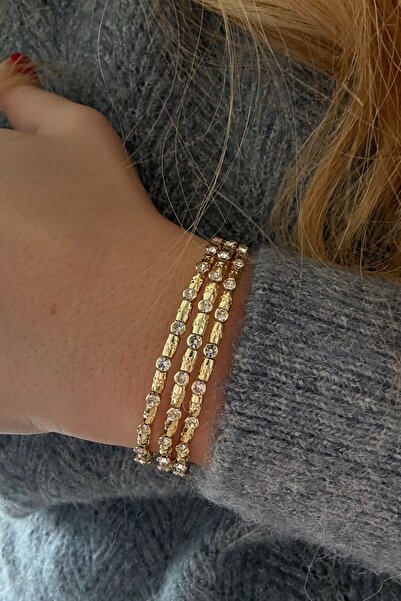 Trendy Butik سوار من حجر الزركون الفولاذي المرن