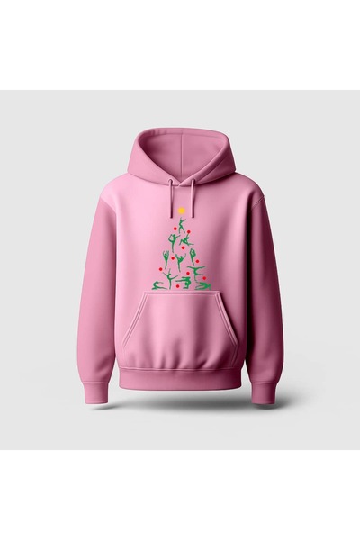 Ada Kostüm Tasarım Christmas Tree Gymnastics Printed Hoodie Sweatshirt