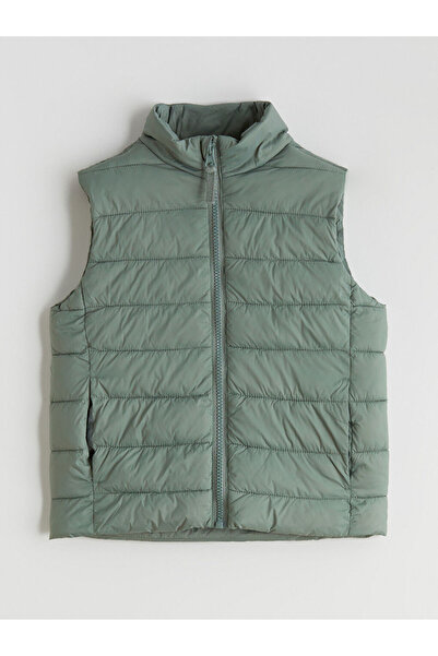 LC Waikiki Khaki Stand Collar Boys' Puffer Vest