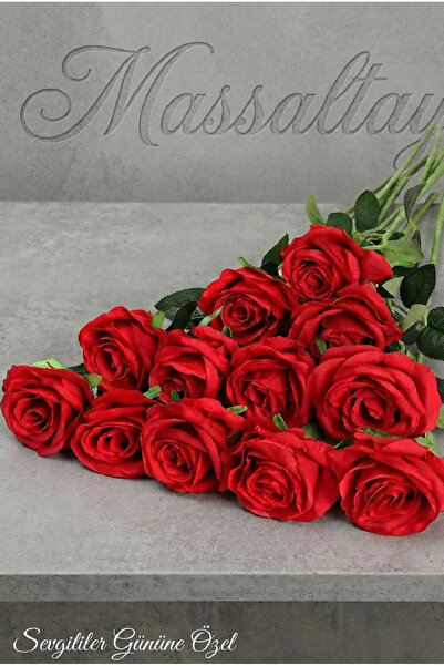 Massaltay Kadife Gül Çiçeği | Sevgililer Günü Dağıtmalık Hediyelik | Yapay De...