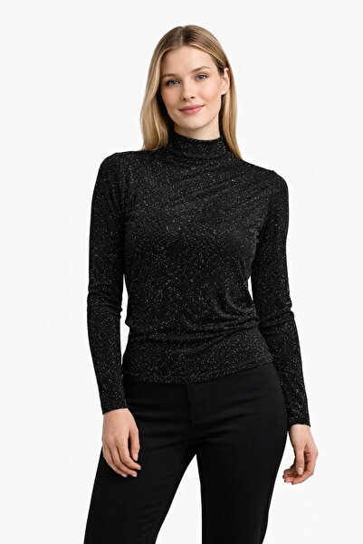 TİLLE Simli, fit kesim, şık bluz