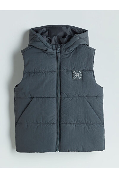 LC Waikiki Lcw Kids Grey Hooded Boys' Puffer Vest