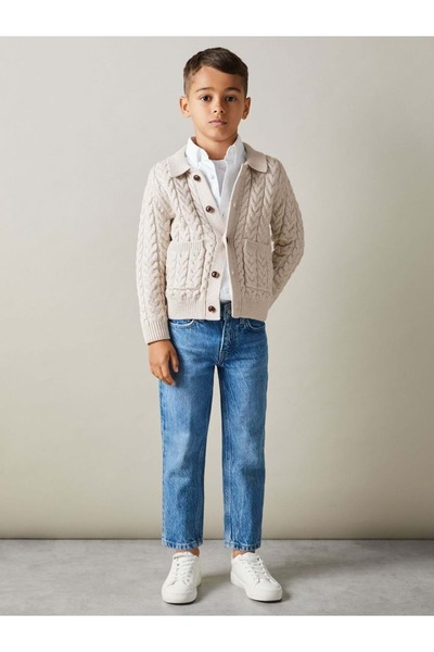 Lolliboomkids Knitwear Cardigan with Button Closure and Pocket Detail - Cream...