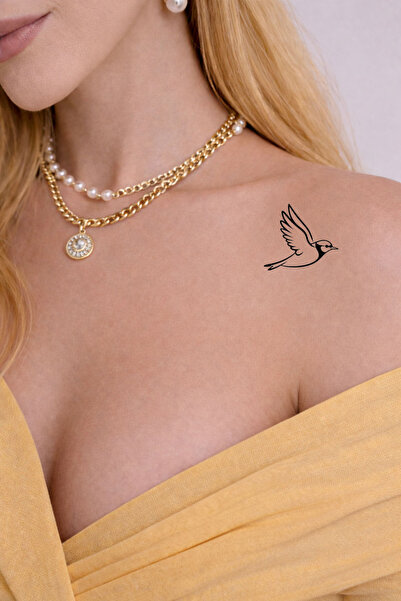 Kirbi Reklam Güvercin Omuz Göğüs Üstü Geçici Dövme Tattoo