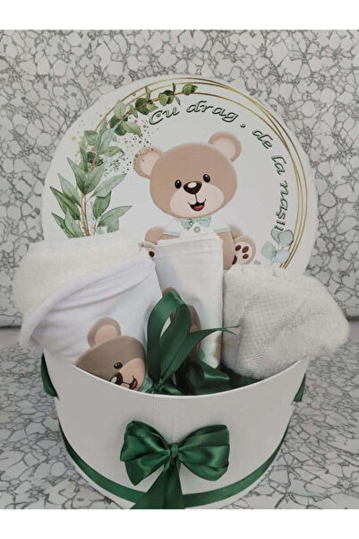 OBSIDION Set botez JOY - trusou cutie - verde Teddy