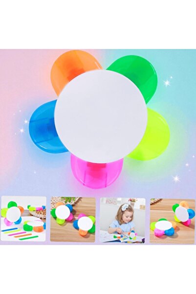 OEM Set of 5 Flower-Shaped Highlighter Markers, 5 Fluorescent Colors, for Chi...