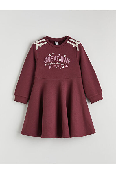 LC Waikiki Crew Neck Printed Girl's Dress