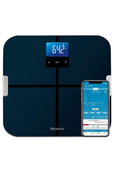 medisana ميديسانا - ميزان تحليل الجسم بالبلوتوث - أزرق