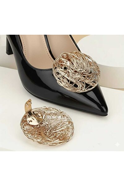 Bacoss One Pair of Metal Wire Ring Design Shoe Clips with Removable Clips (Bc...