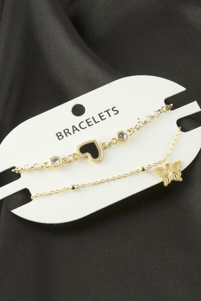 FREEDOM STOREE 2 قطعة من سلسلة أساور على شكل قلب