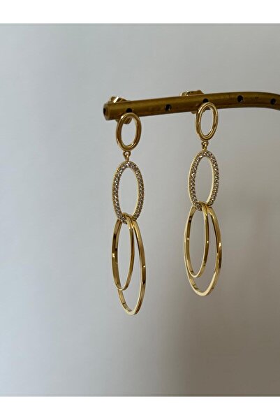 XUPING JEWELRY Special Series Dangling Oval Interlocking Zircon Stone Gold Ea...