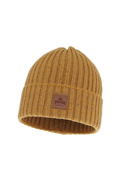 OEM Men's winter hat Benet, Merino wool, Honey color, Universal size 55-60