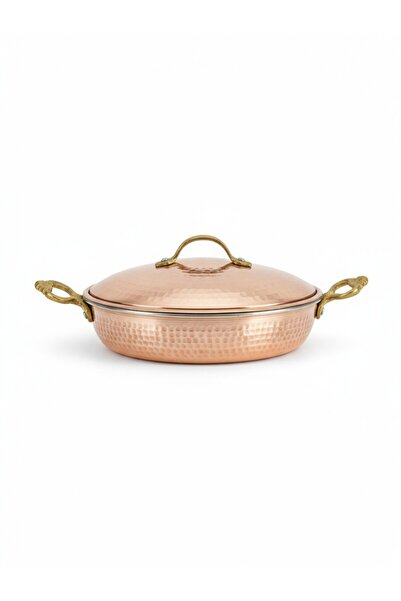 modabakir Copper Pan with Lid 27 cm