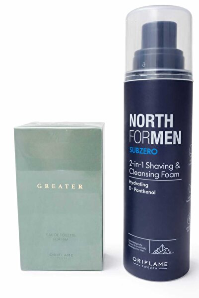Oriflame ​Set Bărbați: Parfum Greater EDT + Spumă de Ras și Curățare North Fo...