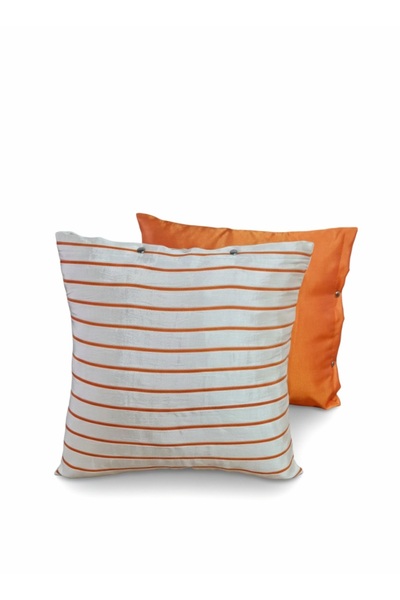 Life Line Satin Elegance and Modern Lines: Set of 2 Decorative Throw Pillow C...
