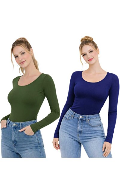 MODARENGİN Women's Long Sleeve Ballerina Collar Blouse-Casual Stylish Design