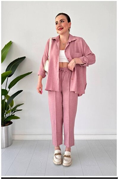 hiraz fashion KADIN GÜL KURUSU İKİLİ KETEN TAKIM