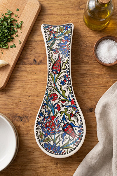 Sarn Patterned Decorative Dirty Spoon Holder, Spoon and Ladle Mat